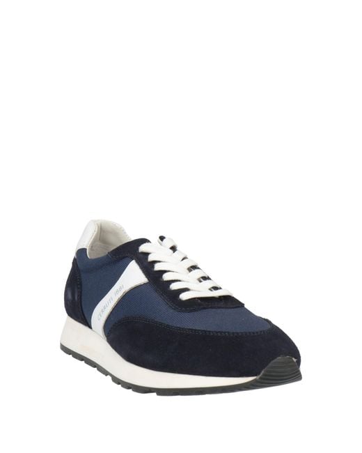 Cerruti 1881 Blue Midnight Sneakers Calfskin, Nylon for men