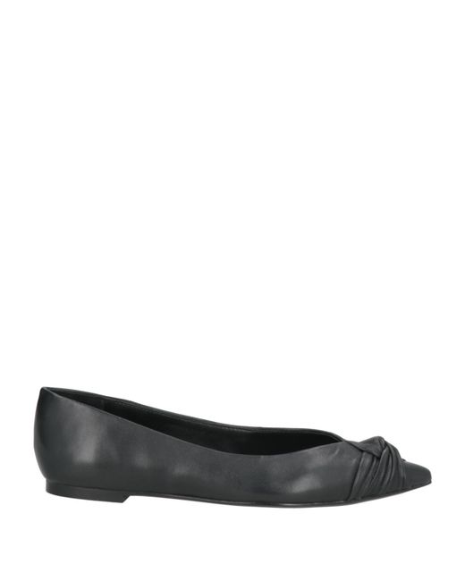 Maje Black Ballet Flats Leather