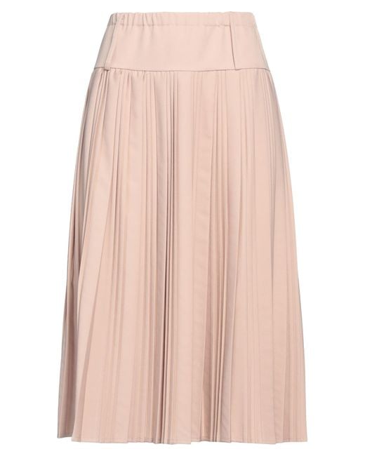 ViCOLO Pink Midi Skirt Polyester, Viscose, Elastane