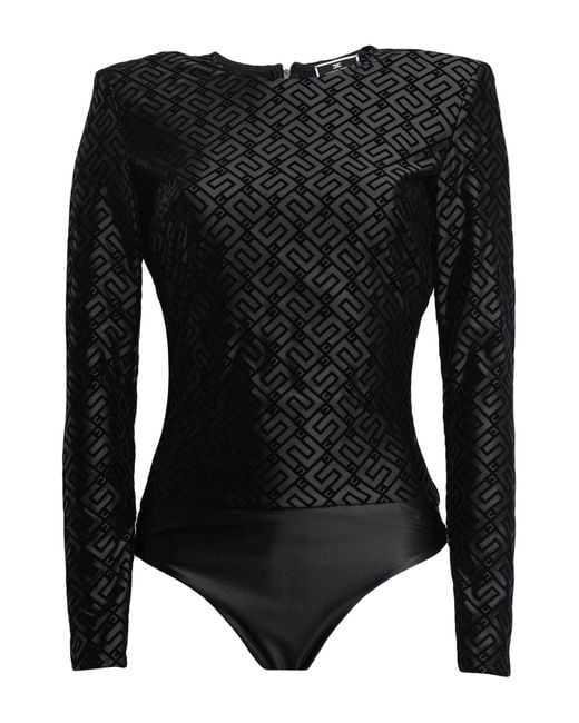 Elisabetta Franchi Black Bodysuit Polyamide, Elastane
