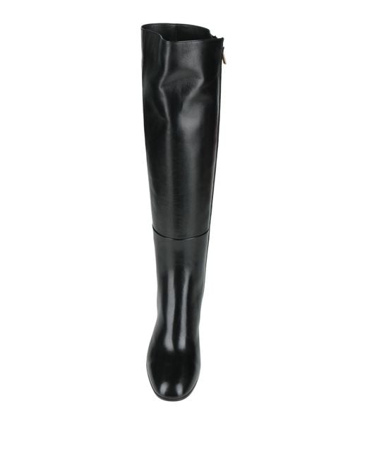 Santoni Black Boot Leather