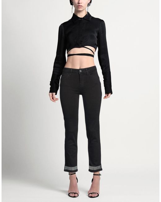 Rebel Queen Black Jeans Cotton, Elastane
