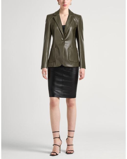 Maliparmi Green Military Blazer Polyester, Polyurethane