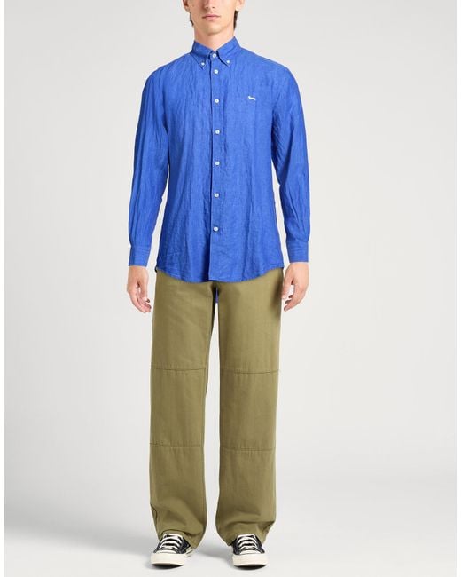 Harmont & Blaine Blue Shirt Linen for men