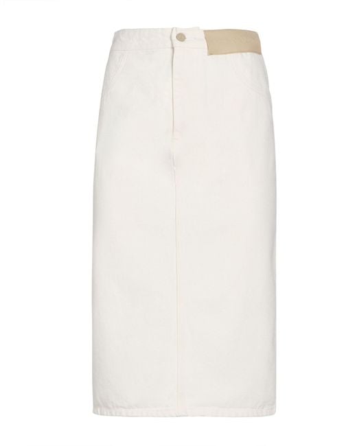 The Mannei White Denim Skirts