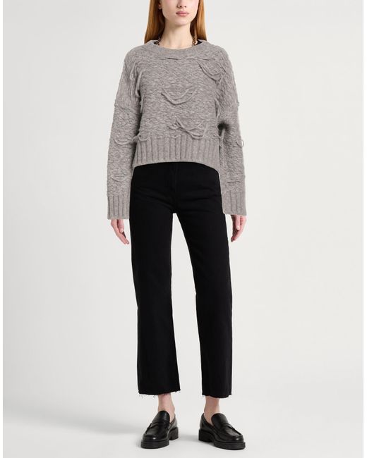 Isabel Benenato Gray Sweater Alpaca Wool, Polyamide, Wool