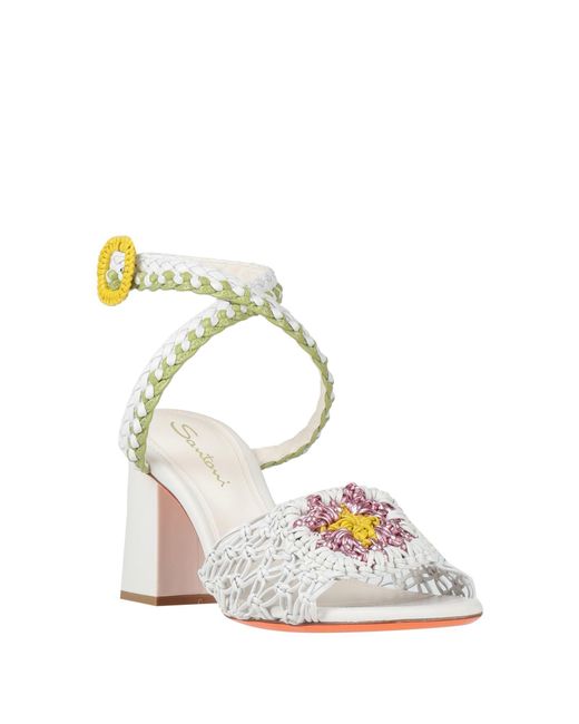 Santoni Metallic Sandals Leather