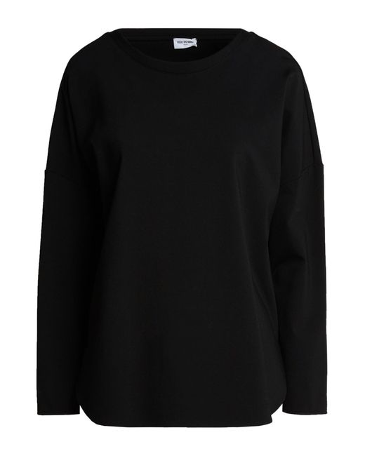 RUE DU BAC Black T-Shirt Viscose, Polyamide, Elastane