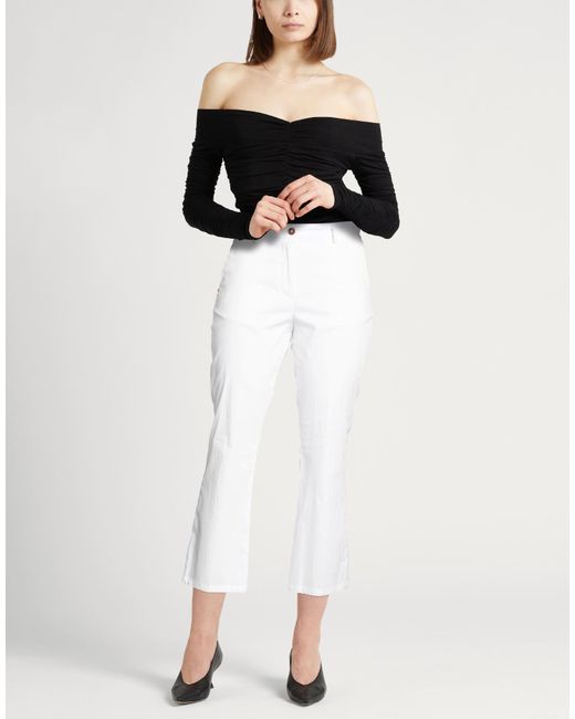 White Sand White Pants Cotton, Polyamide, Elastane