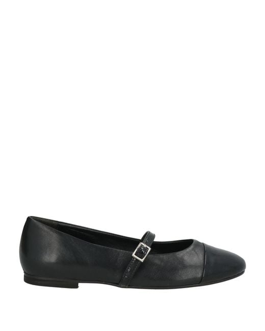 Divine Follie Black Ballet Flats Leather