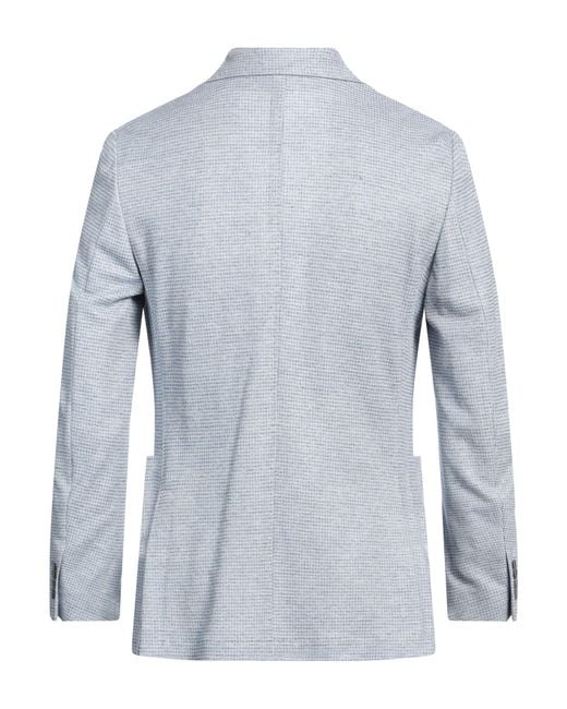 Canali Blue Blazer Cotton, Linen for men