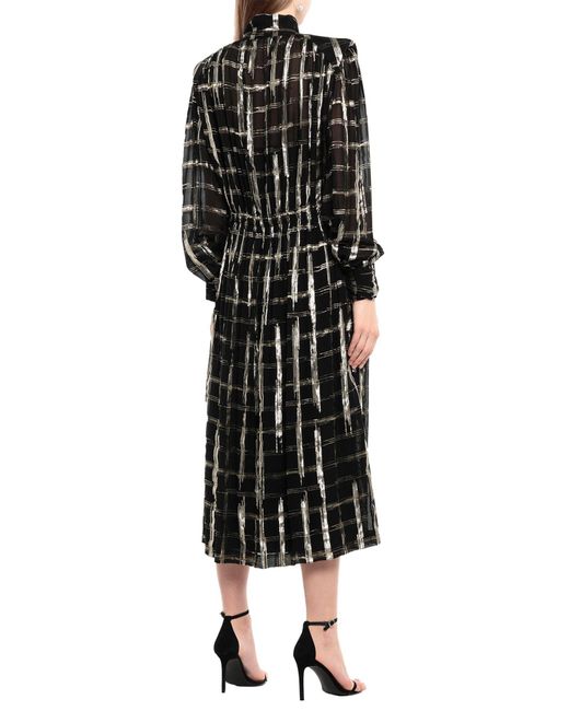 Alberta Ferretti Black Midi Dress Silk, Polyester