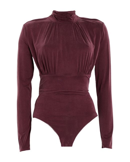 Elisabetta Franchi Purple Bodysuit Cupro, Elastane