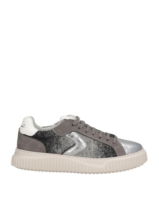 Voile Blanche Gray Sneakers Leather, Textile Fibers