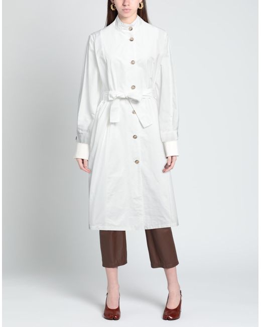 Vicario Cinque White Overcoat & Trench Coat