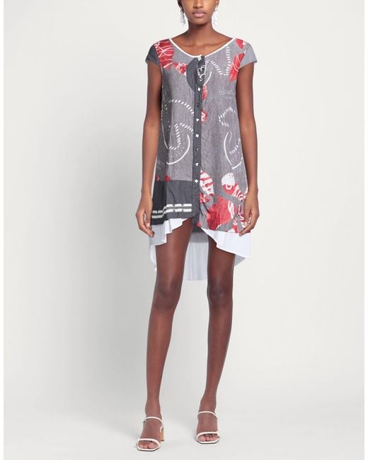 ELISA CAVALETTI by DANIELA DALLAVALLE Gray Mini Dress Cotton, Polyamide, Elastane, Nylon