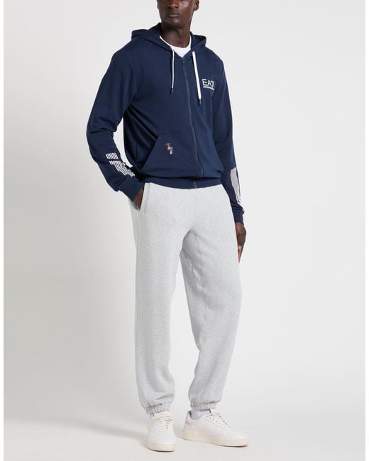EA7 Blue Sweatshirt Cotton, Polyester, Elastane for men