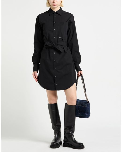 DSquared² Black Mini Dress Cotton, Elastane