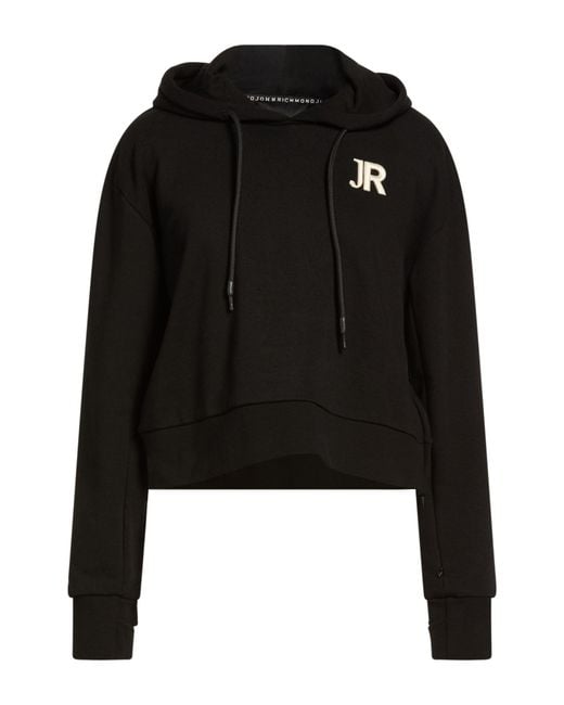 John Richmond Black Sweatshirt Cotton, Polyester