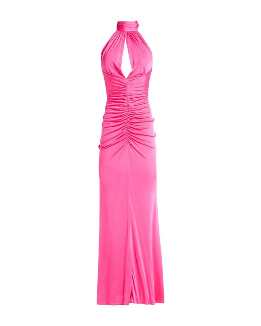 Pinko Pink Fuchsia Maxi Dress Viscose