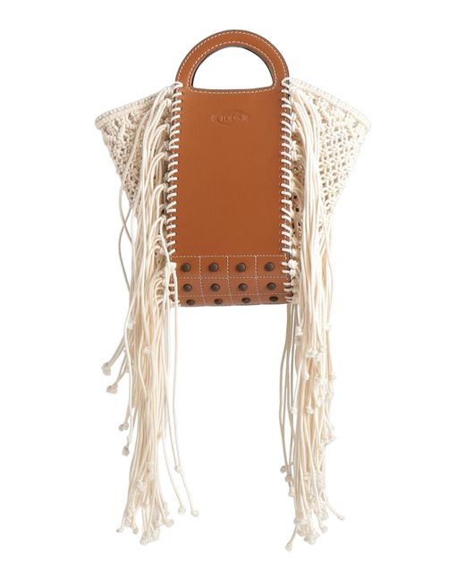 Tod's White Camel Handbag Leather