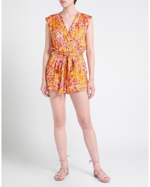 Poupette Orange Playsuit Viscose