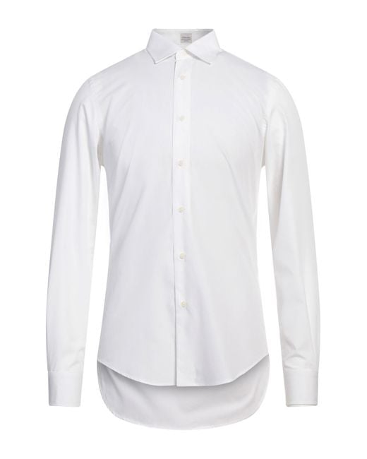 Tシャツ・カットソー GHERARDINI White Shirt with Classic Collar in Cotton Man Gherardini Shirt Cotton in White for Men | Lyst
