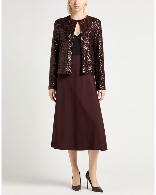 Brunello Cucinelli Purple Dark Midi Skirt Virgin Wool, Viscose, Elastane