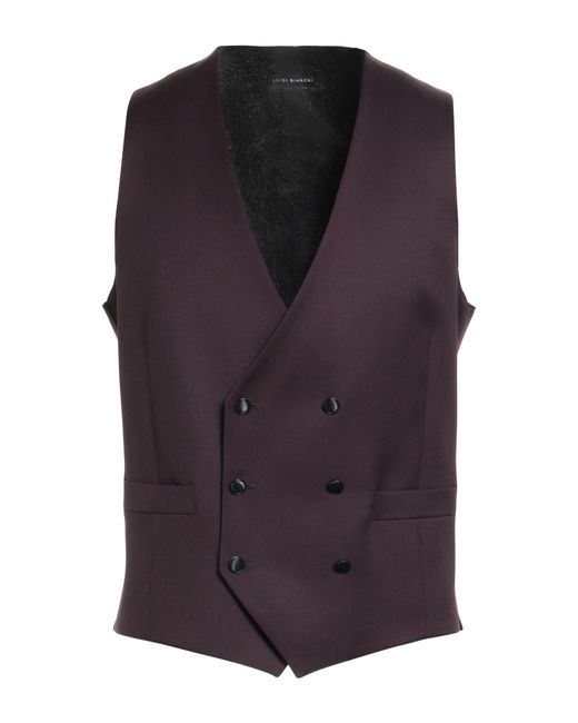 Luigi Bianchi Purple Tailored Vests for men