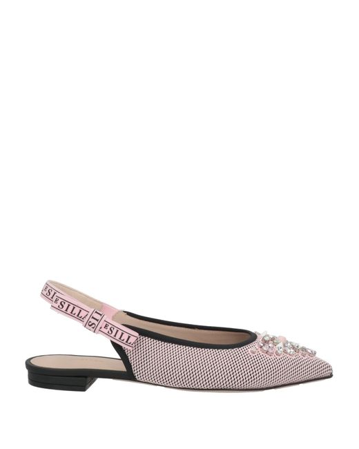 Le Silla White Light Ballet Flats Textile Fibers