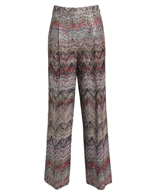 Missoni Gray Pants Viscose, Polyamide, Polyester, Metallic Fiber