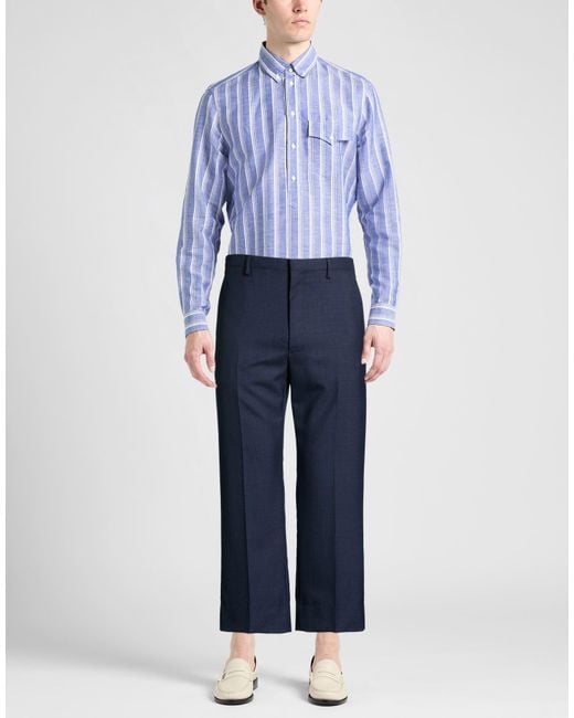 Caruso Blue Pants Wool for men