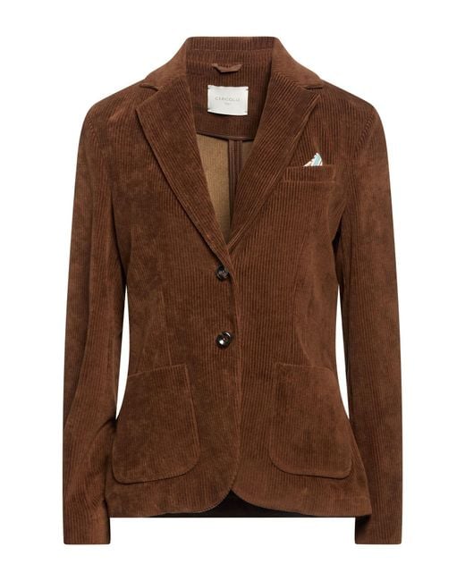 Circolo 1901 Brown Blazer Cotton, Polyester