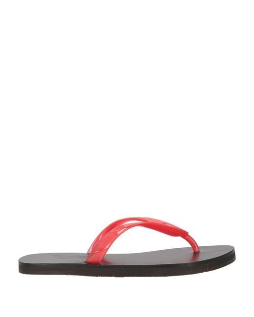 Ancient Greek Sandals Red Thong Sandal Rubber