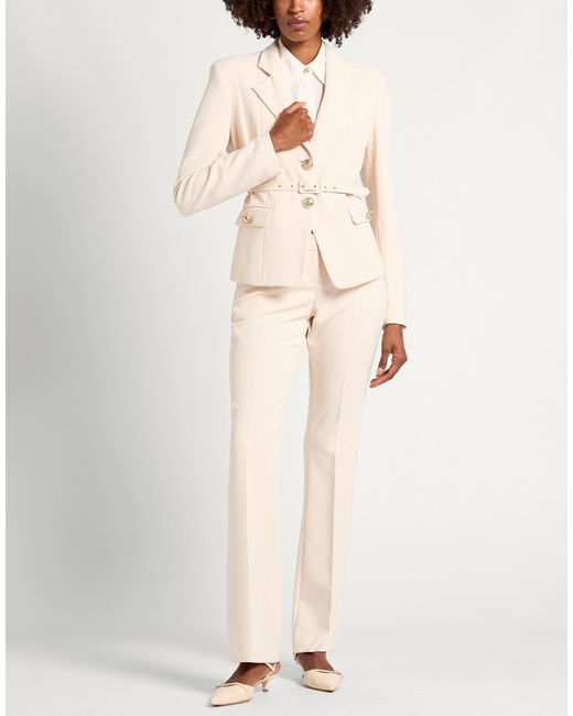 Compagnia Italiana White Suit Polyester, Elastane