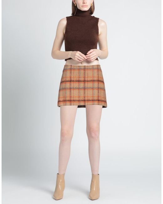 Jucca Brown Camel Mini Skirt Acrylic, Synthetic Fibers, Wool, Alpaca Wool, Virgin Wool