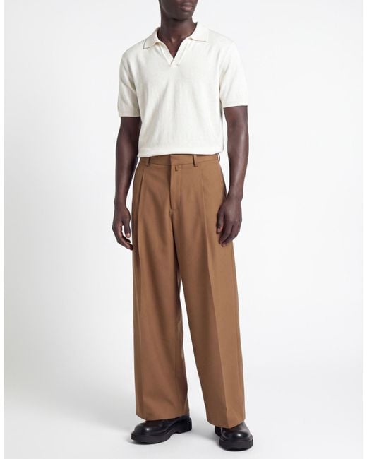 Dries Van Noten Brown Camel Pants Wool for men