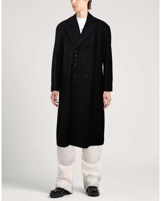 Masnada Black Coat Wool, Polyamide for men