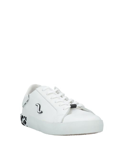 Dav White Sneakers Soft Leather, Textile Fibers