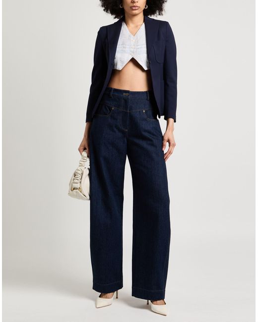L'Autre Chose Blue Blazer Viscose, Elastane