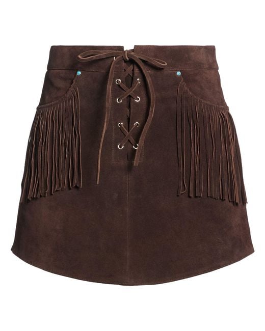 ARIZONA LOVE Brown Chocolate Mini Skirt Cow Leather