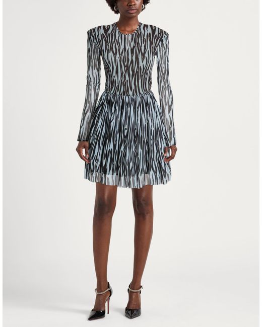 John Richmond Gray Mini Dress Nylon, Elastane