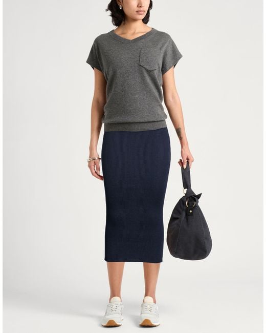 Semicouture Blue Midi Skirt
