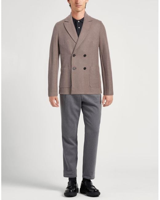 Harris Wharf London Brown Blazer Linen, Cotton for men