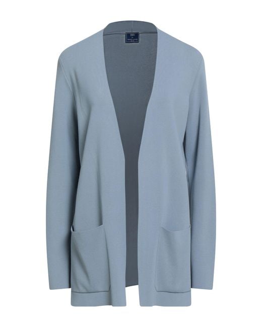 Fedeli Blue For Bongenie Grieder Cardigan Viscose, Organic Cotton