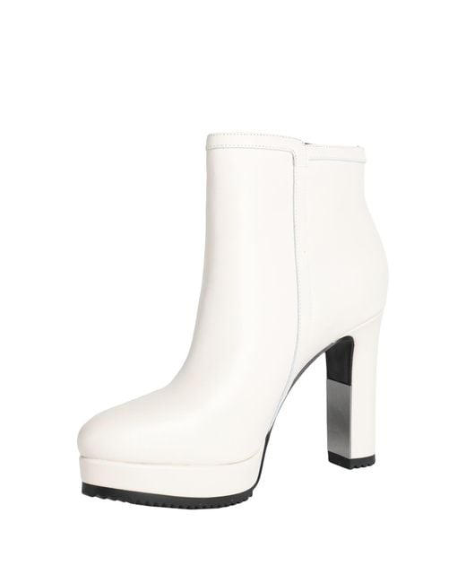DKNY White Ankle Boots