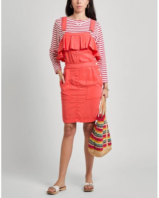 Moschino Red Coral Overalls Lyocell
