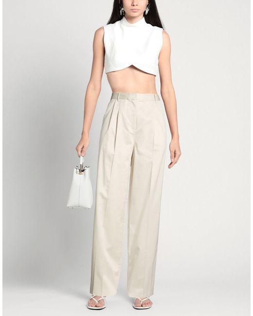 Barbara Bui White Pants Wool, Cotton, Elastane