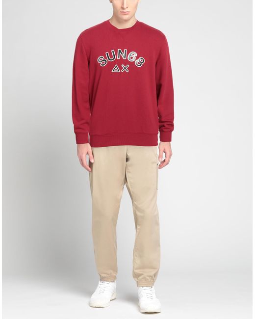 Sun 68 Red Sweatshirt for men