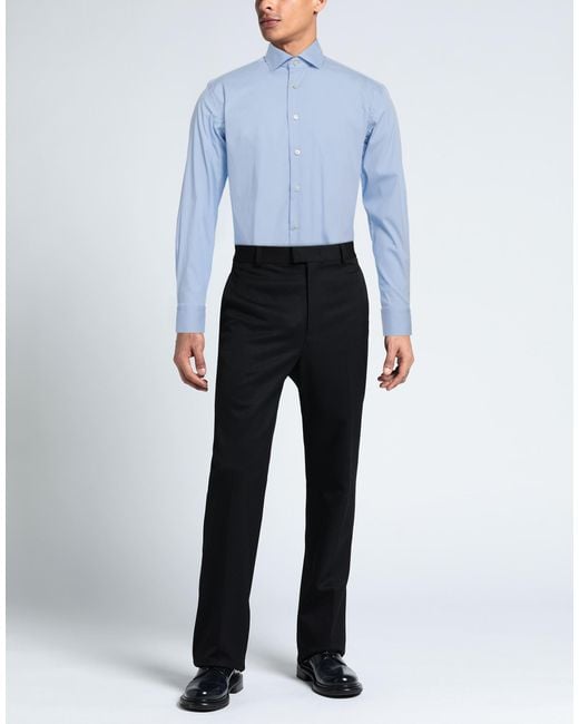 STANDBRIDGE Blue Shirt Cotton, Polyamide, Elastane for men
